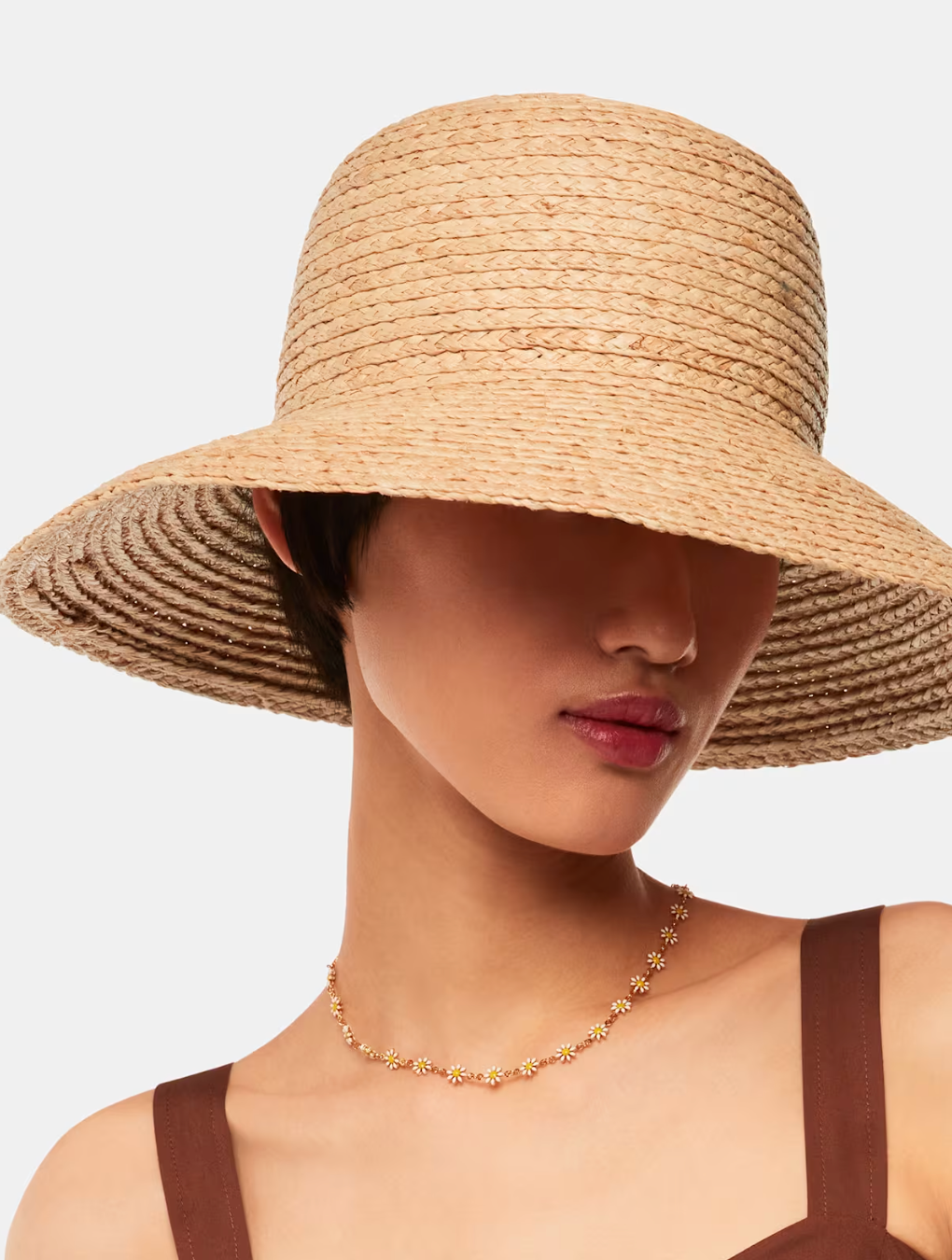 Neutral Wide Brim Straw Hat