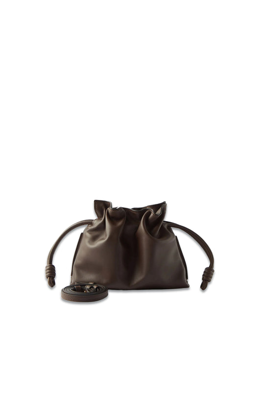 Brown Flamenco Mini Leather Clutch Bag