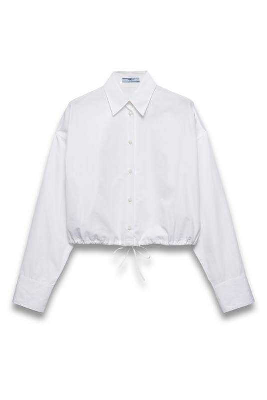 Drawstring Poplin Shirt