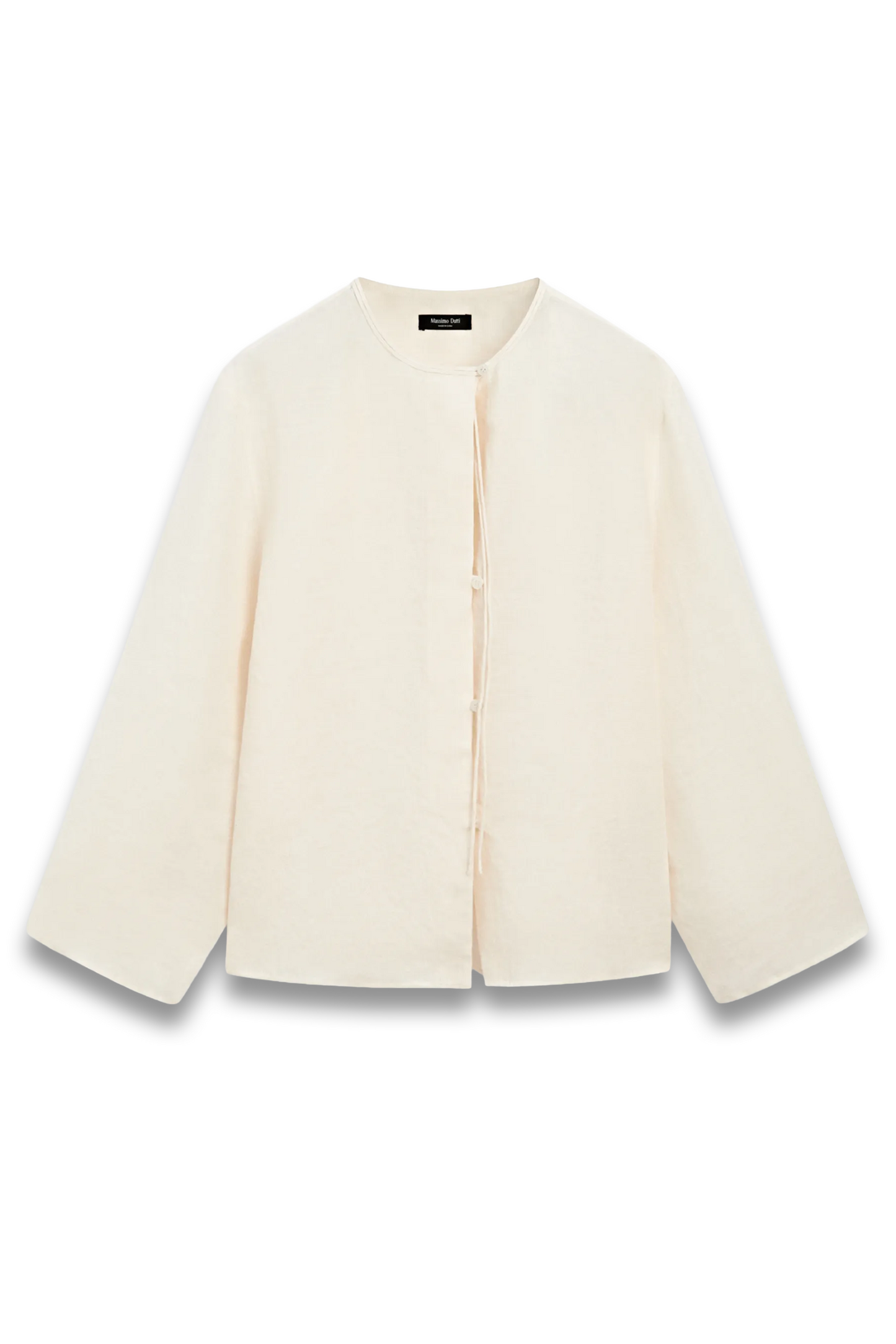 100% Linen Shirt with Neckline Detail