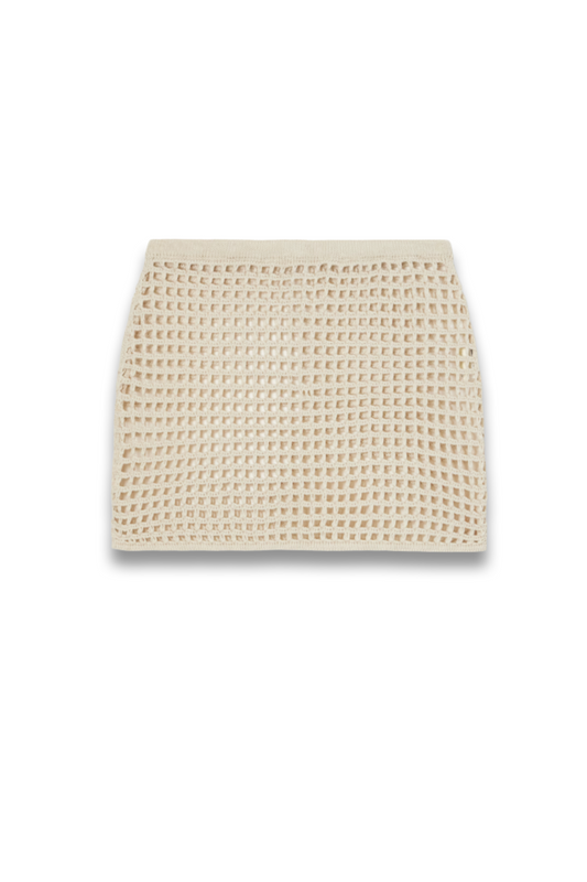 Sheila Open-knit Cotton-blend Mini Skirt