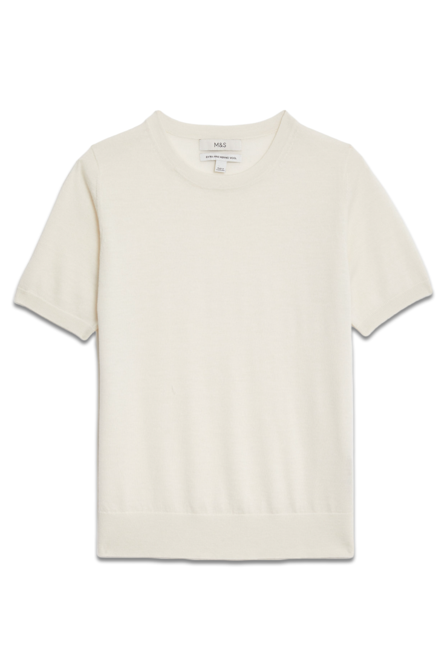 Pure Merino Wool Crew Neck Knitted Top