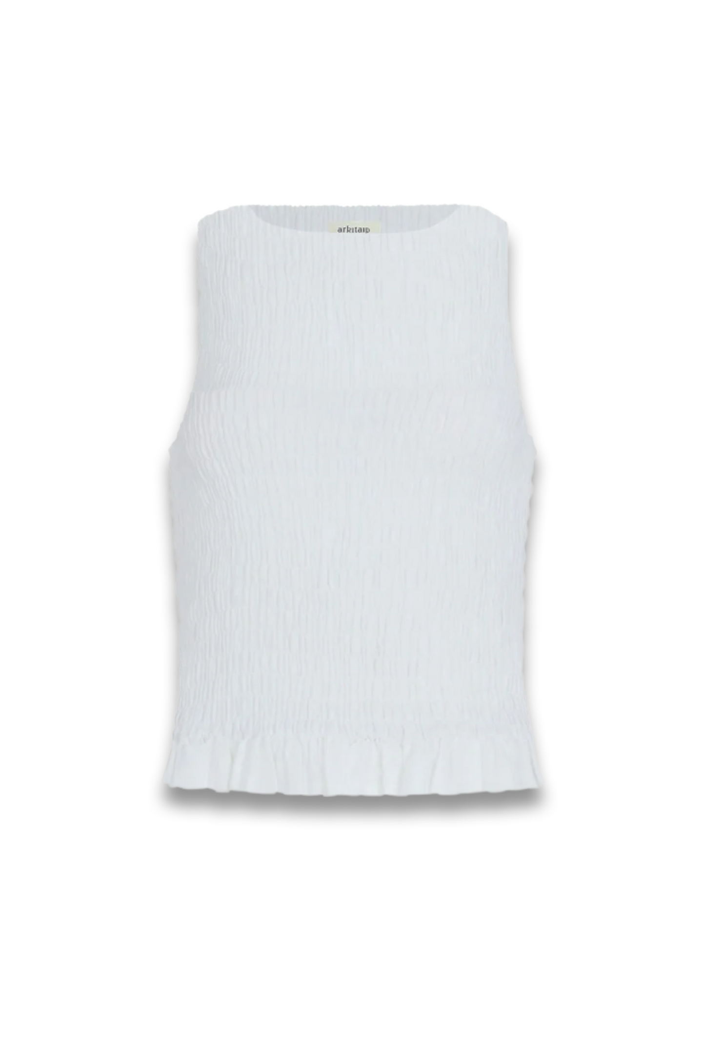 The Aya Smocked Tank Top in white