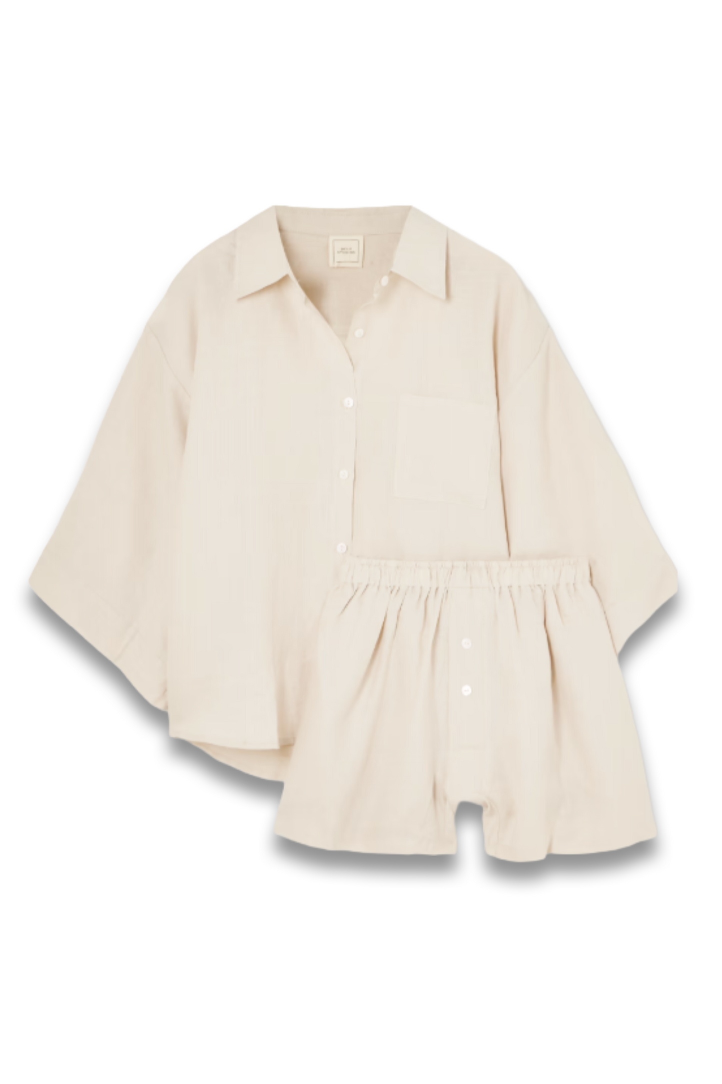 03 Linen Shirt And Shorts Set