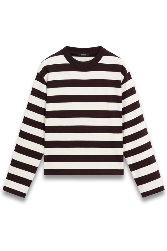 Striped Long Sleeve Cotton T-shirt