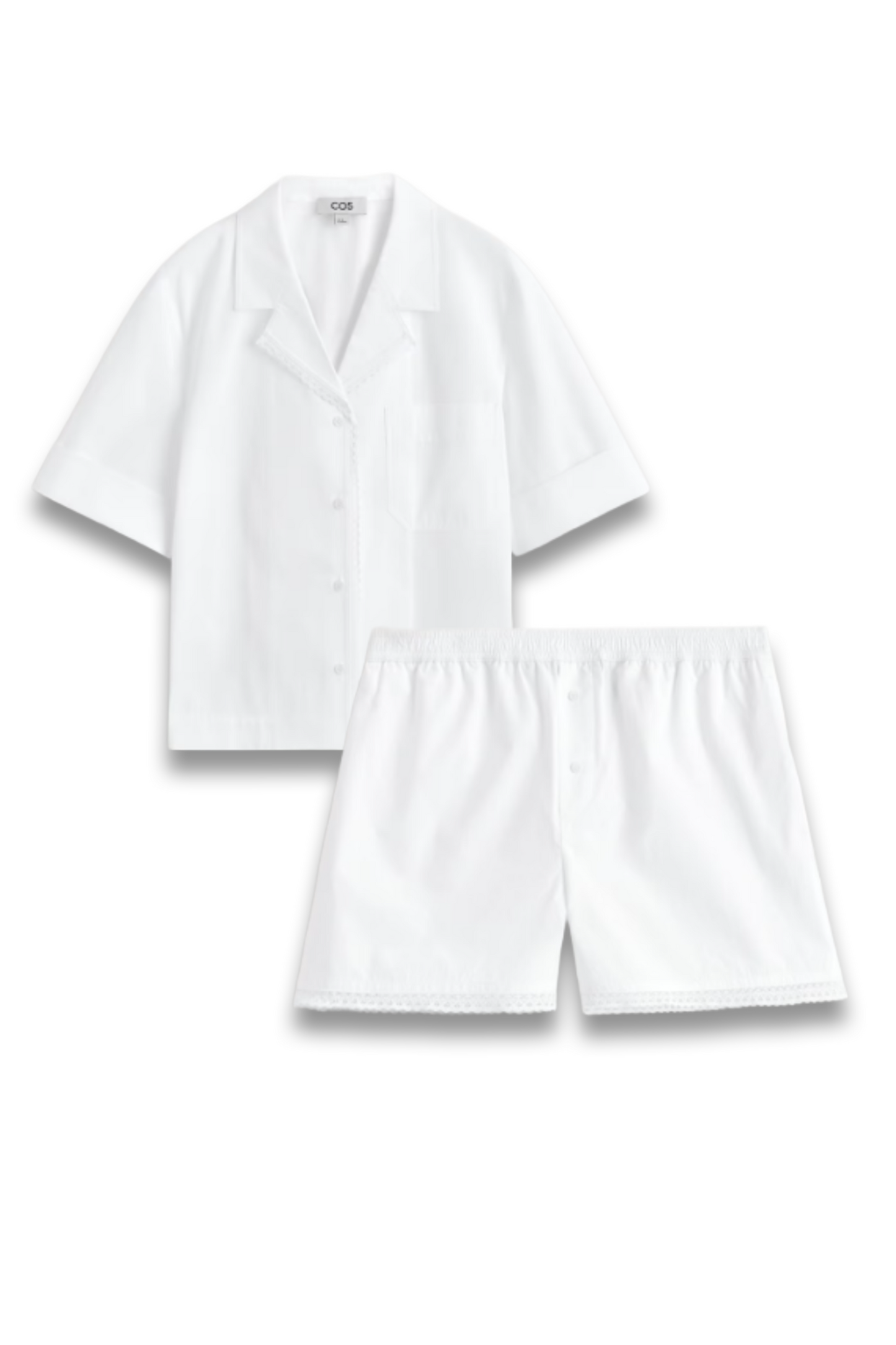 Lace-Trimmed Cotton Shirt And Shorts