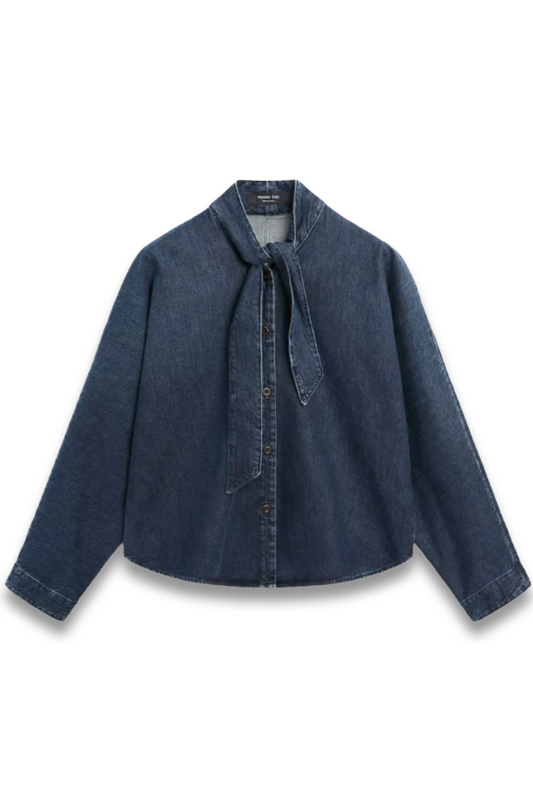 Denim Shirt with Collar Detail