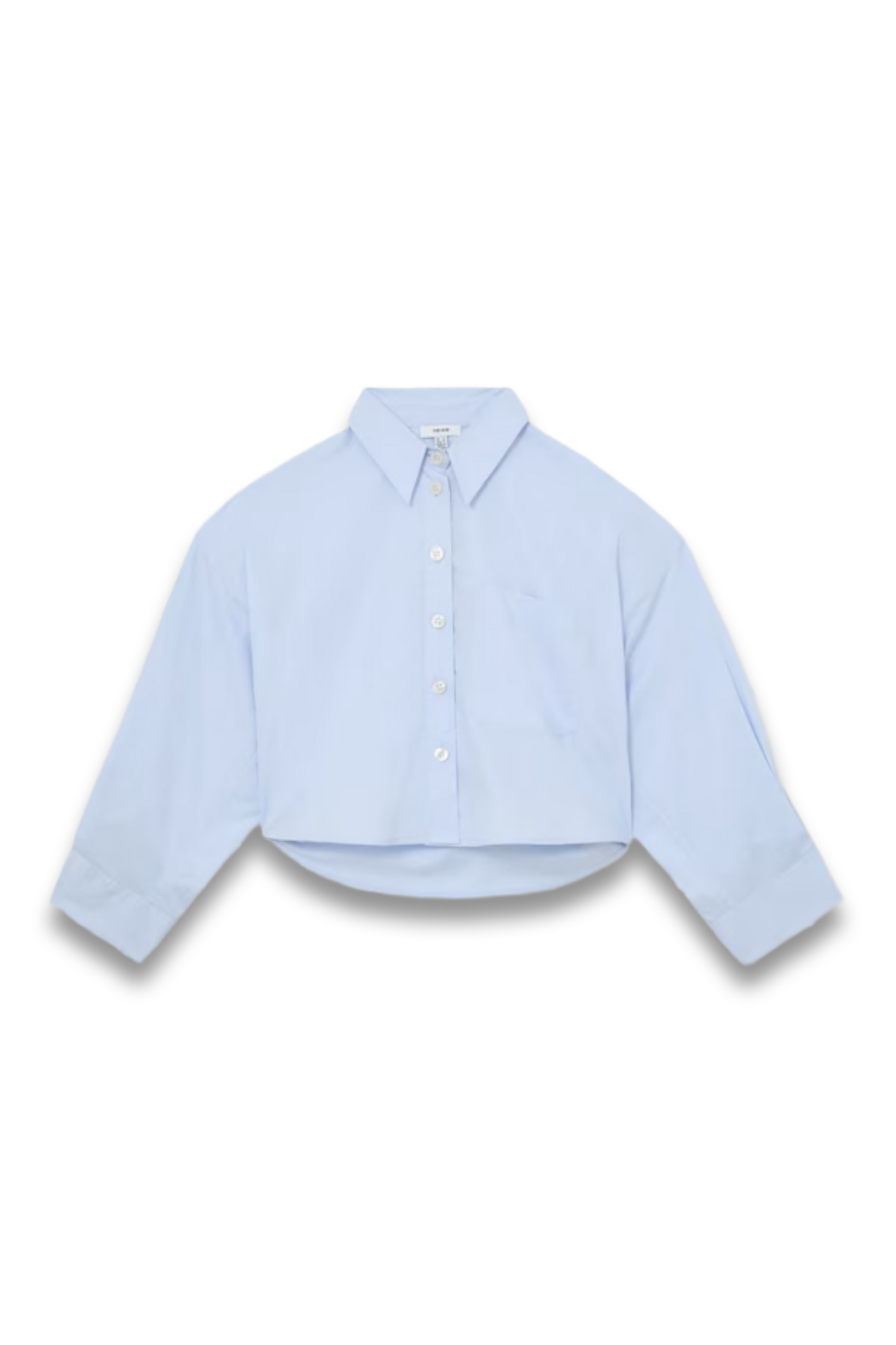 Cotton Cropped Long-Sleeve Shirt