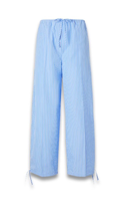Striped cotton wide-leg balloon pants