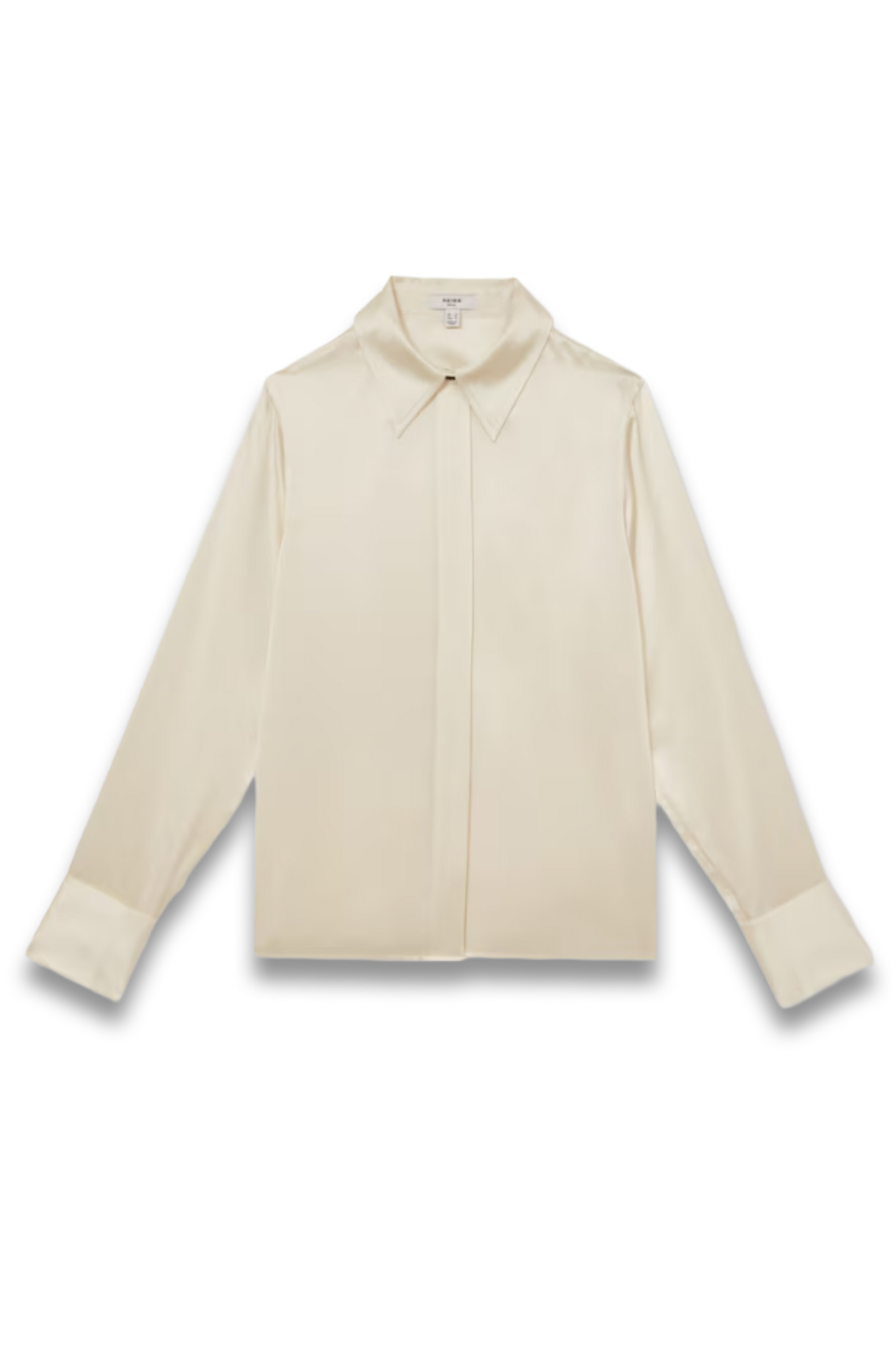 Silk-Satin Concealed-Placket Shirt