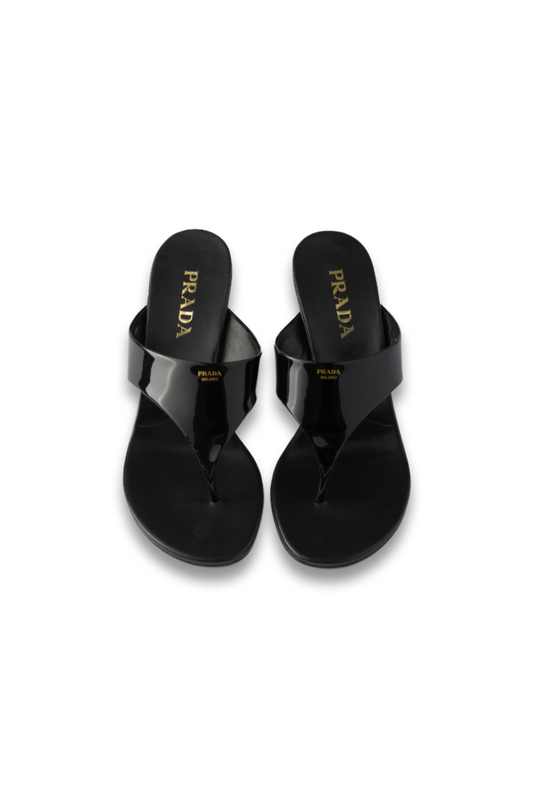 Patent Leather Thong Sandals