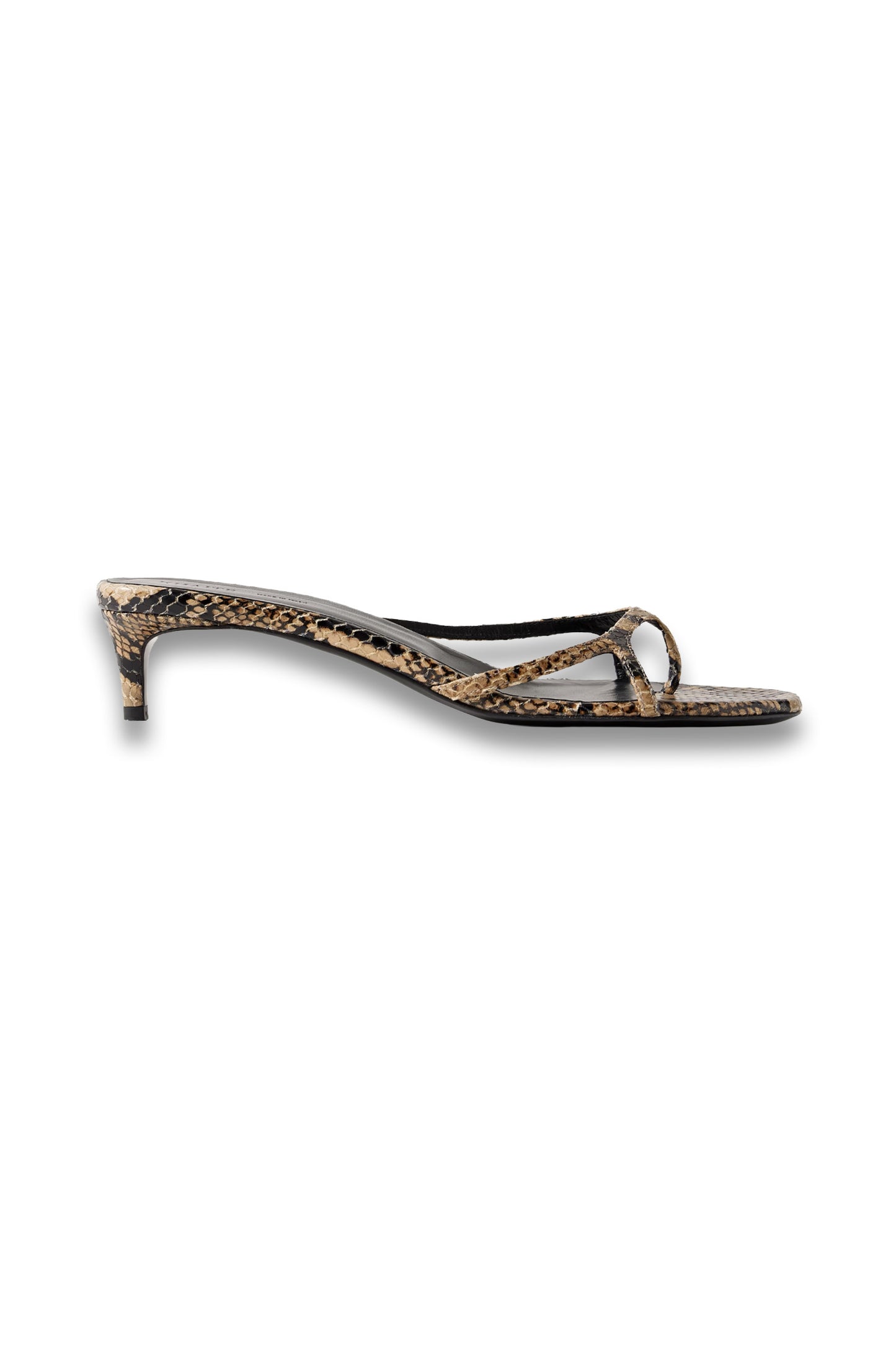 Mila Snake-effect Leather Mules