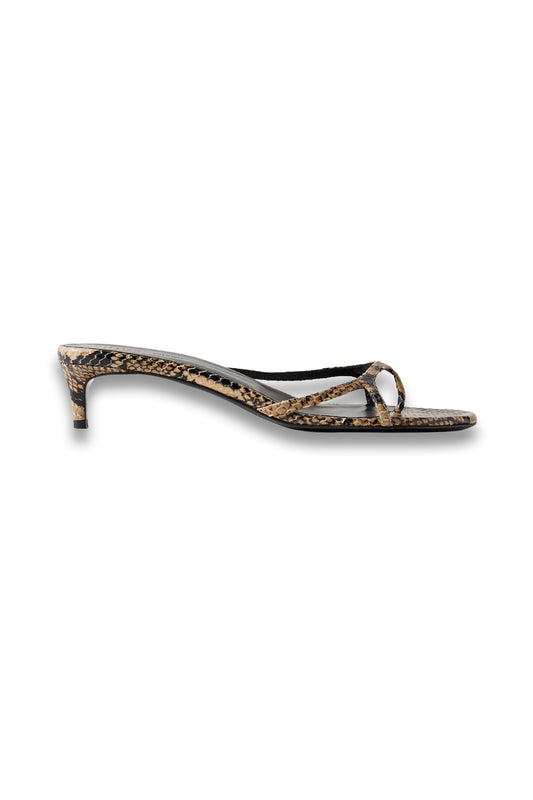 Mila Snake-effect Leather Mules