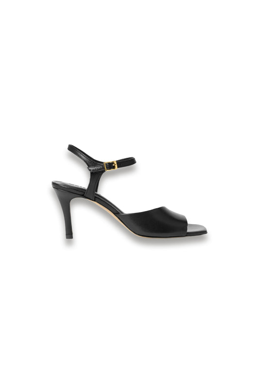 Black Asymmetric High Heeled Sandal
