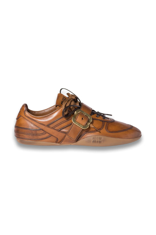 Gymnasium Leather Sneakers with Buckle