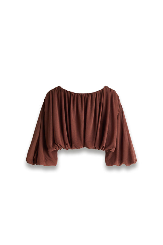 Bubble-hem cropped top