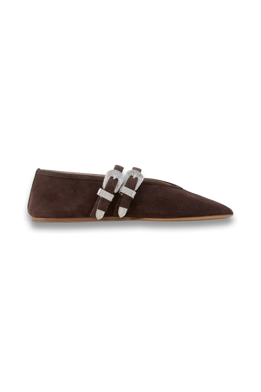 Claudia Suede Mary-Jane Ballet Flats