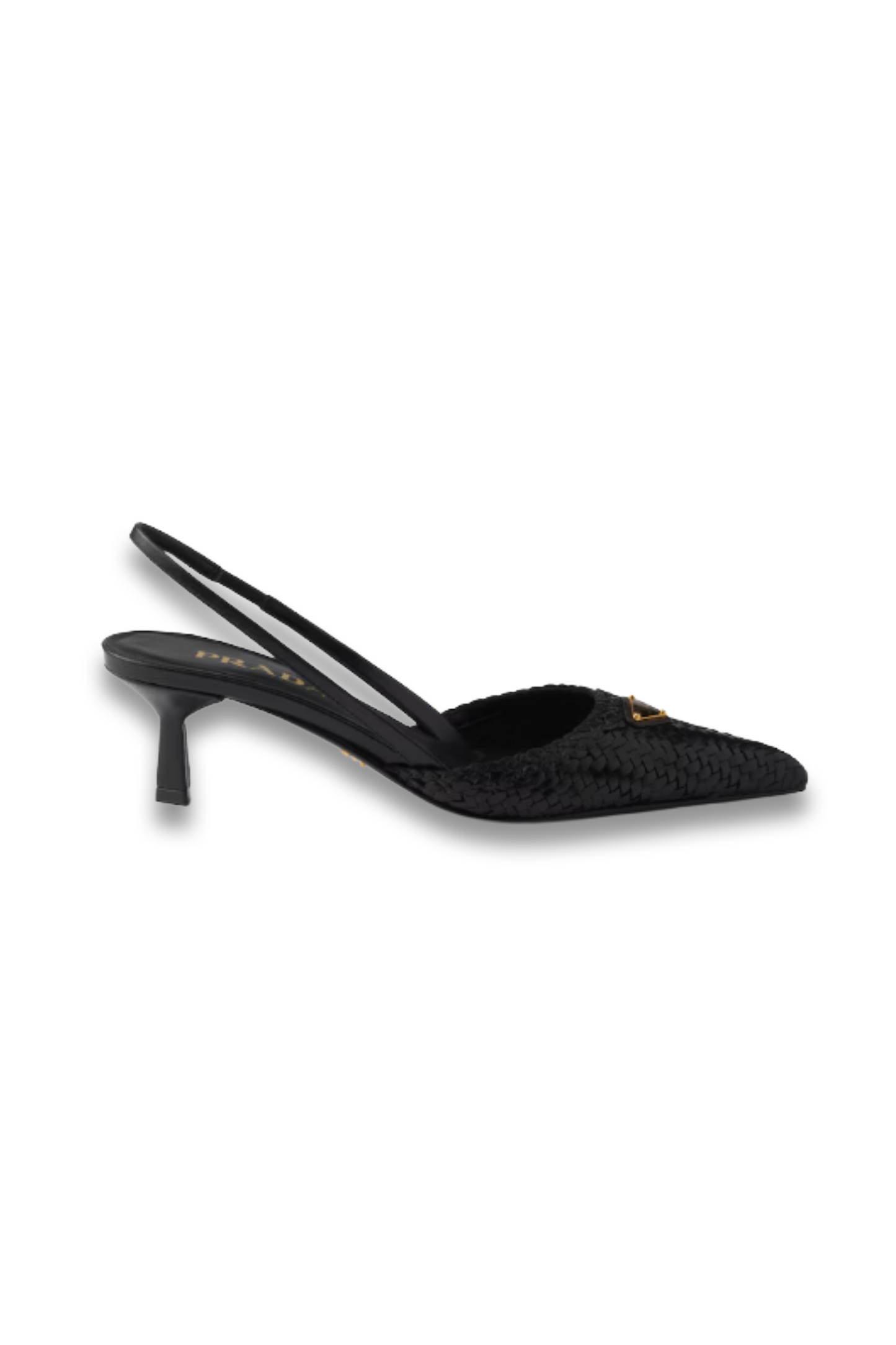 Woven Leather Slingback Pumps