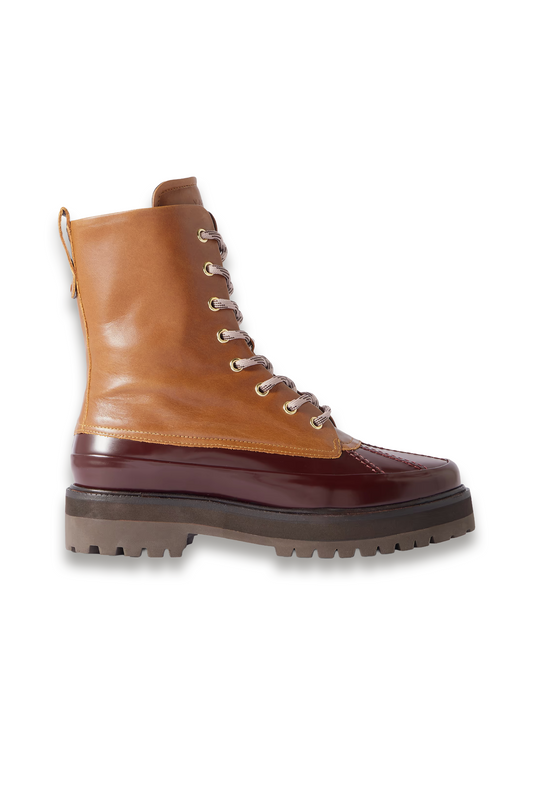 Silo Topstitched Paneled Leather Ankle Boots