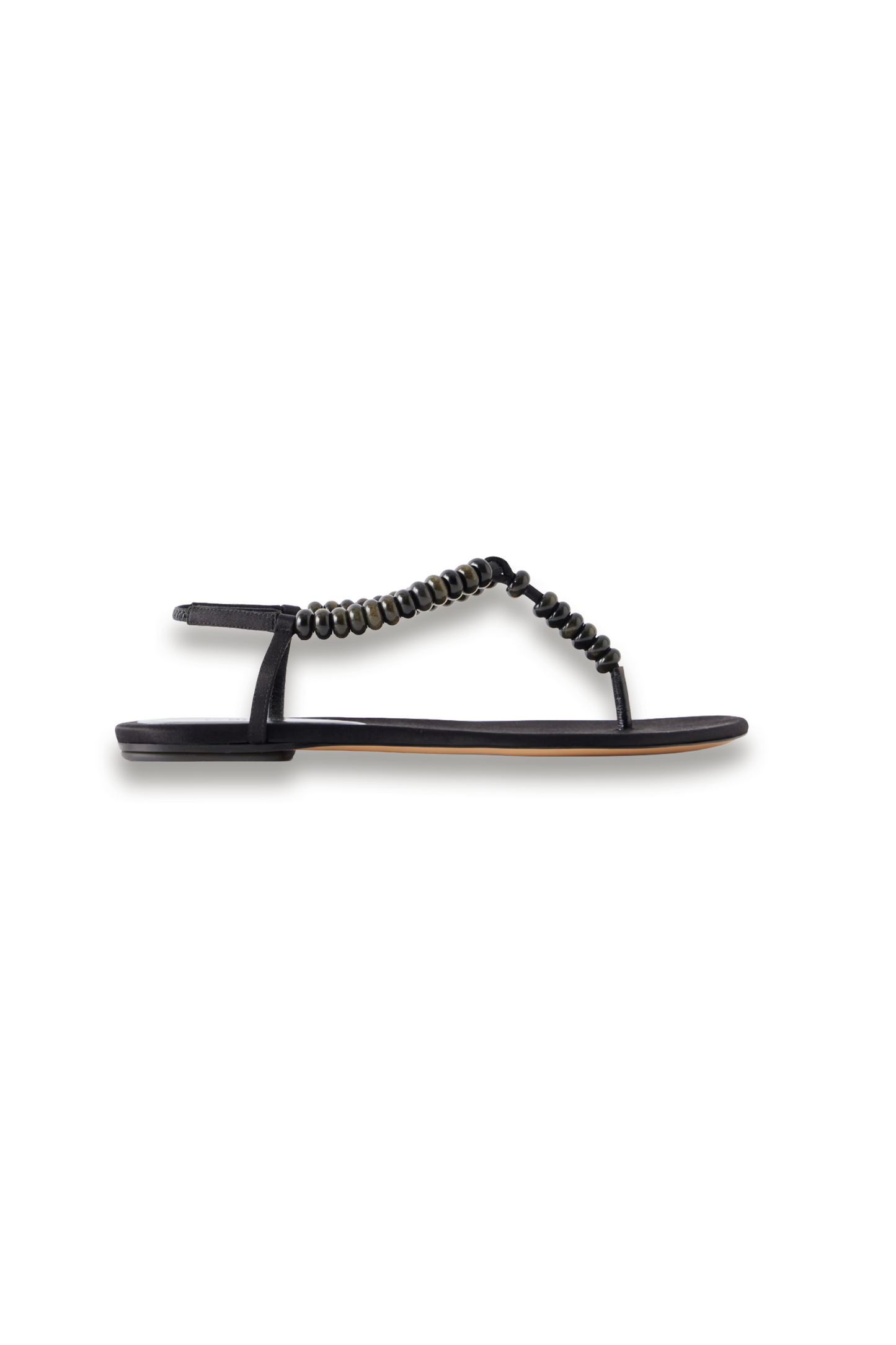 Beaded Leather Flat Sandals