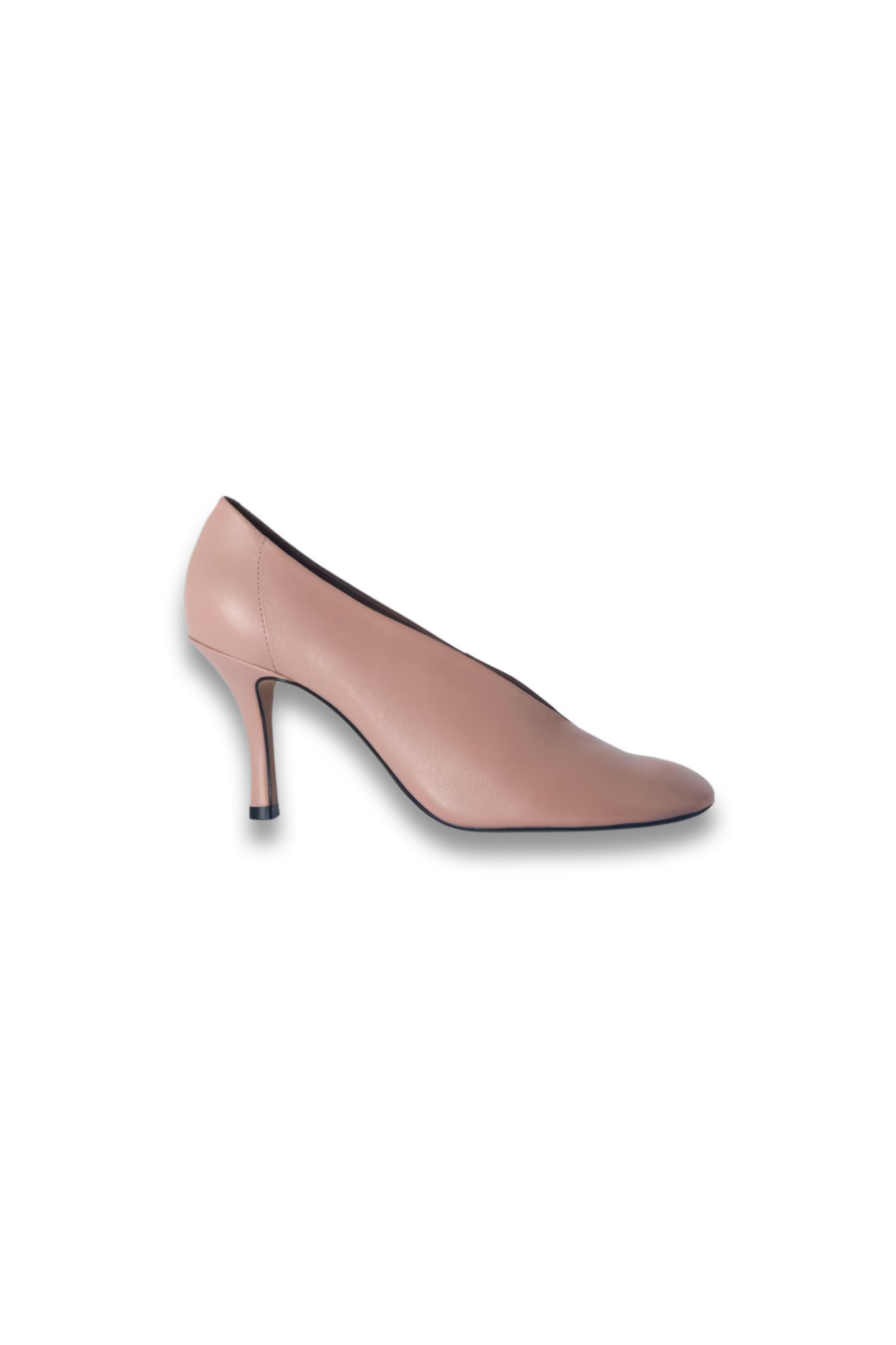Alexandras Leather Round Toe High Heel Court Shoes