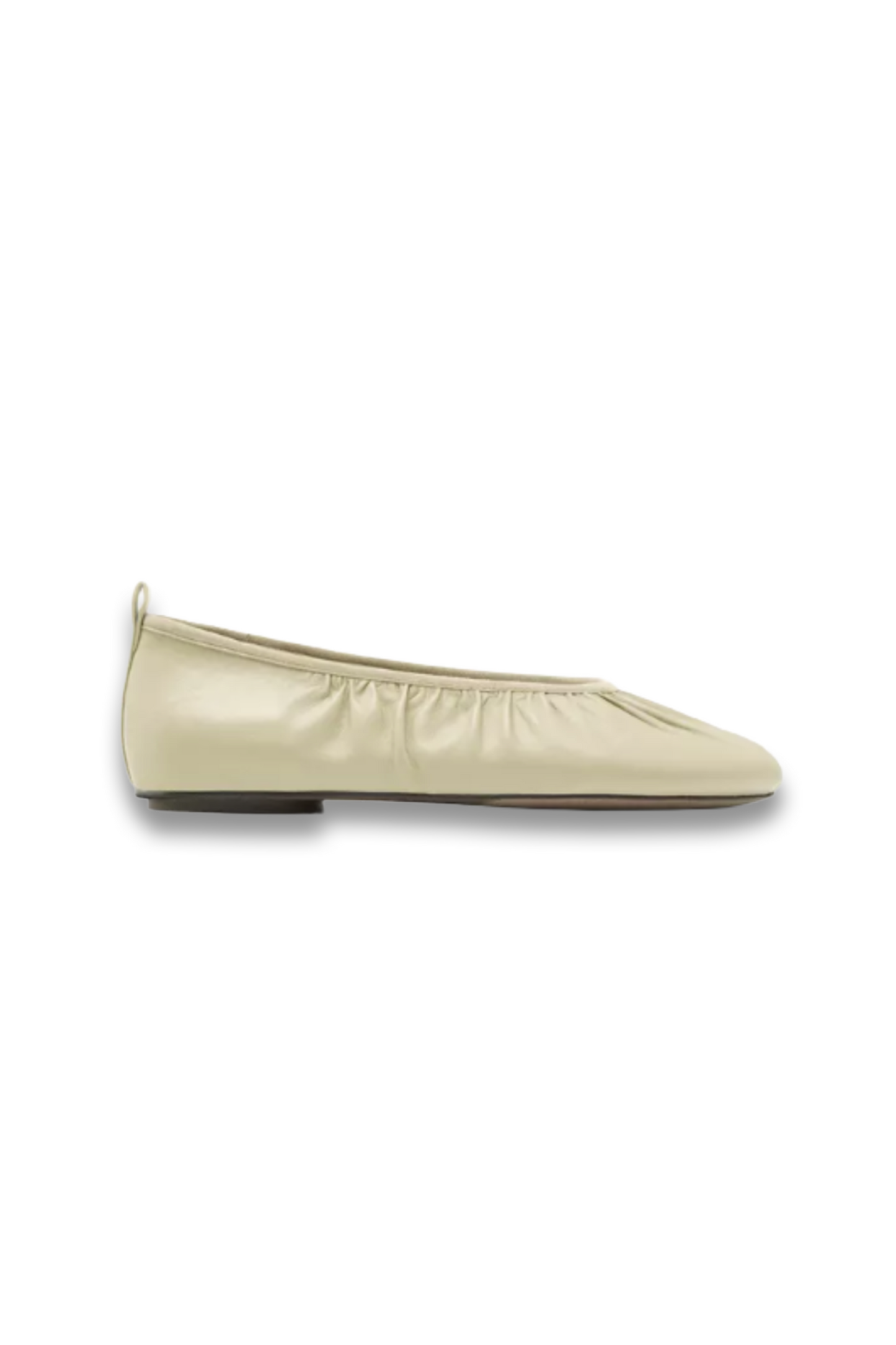 Soft Leather Ballet Flats with Gathered Detail