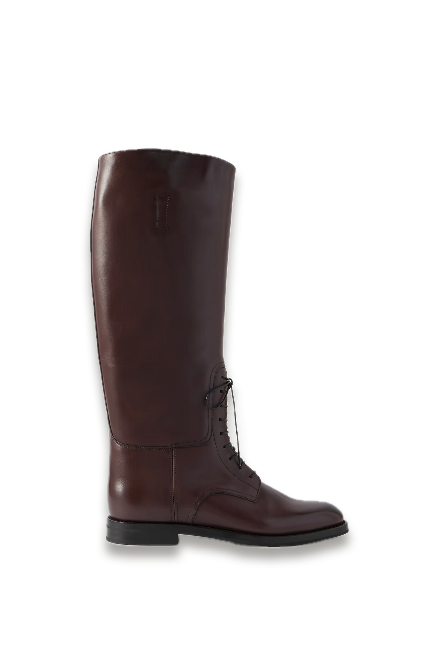 Leather Lace-up Knee Boots