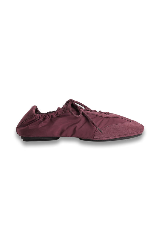 Suede-nylon Ballet Trainers