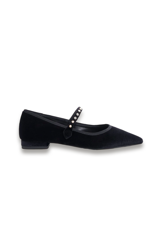Juliana Velvet Point Toe Flats