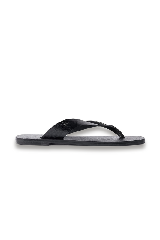Kinto Lizard-effect Leather Flip Flops