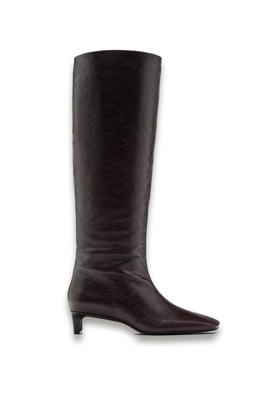 Leather Boots With Square Vamp