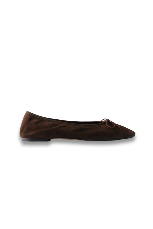 Tiby Bow-Detailed Suede Ballet Flats