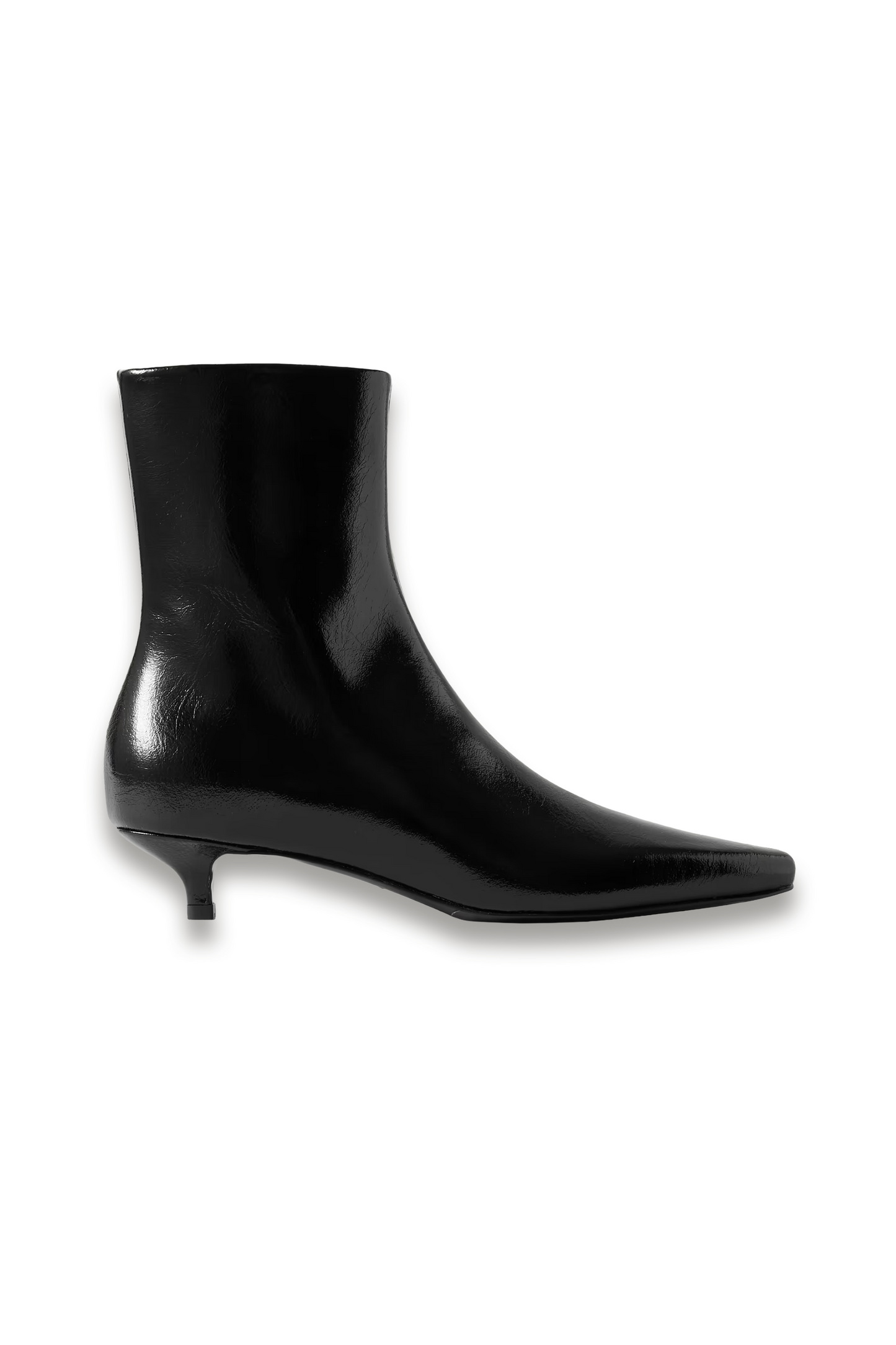 Glossed-leather Ankle Boots