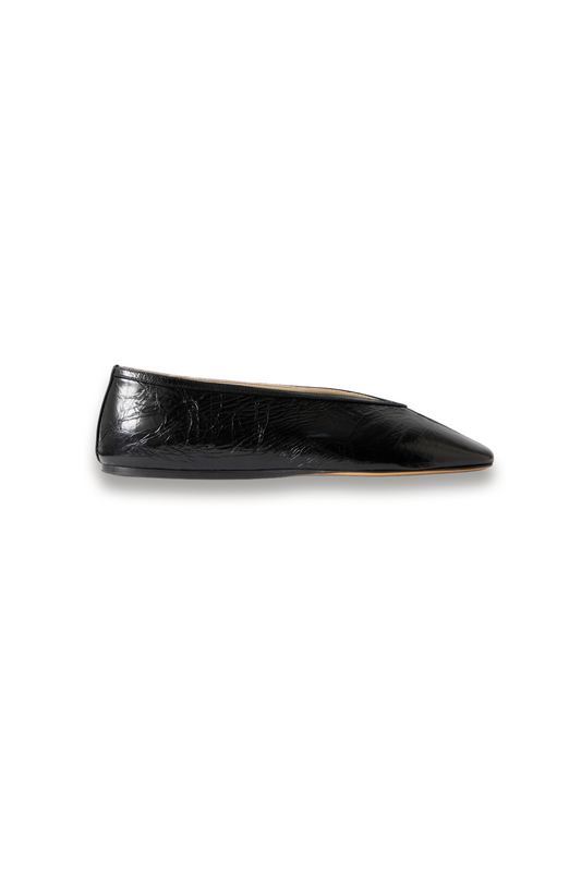 Luna Crinkled-leather Ballet Flats