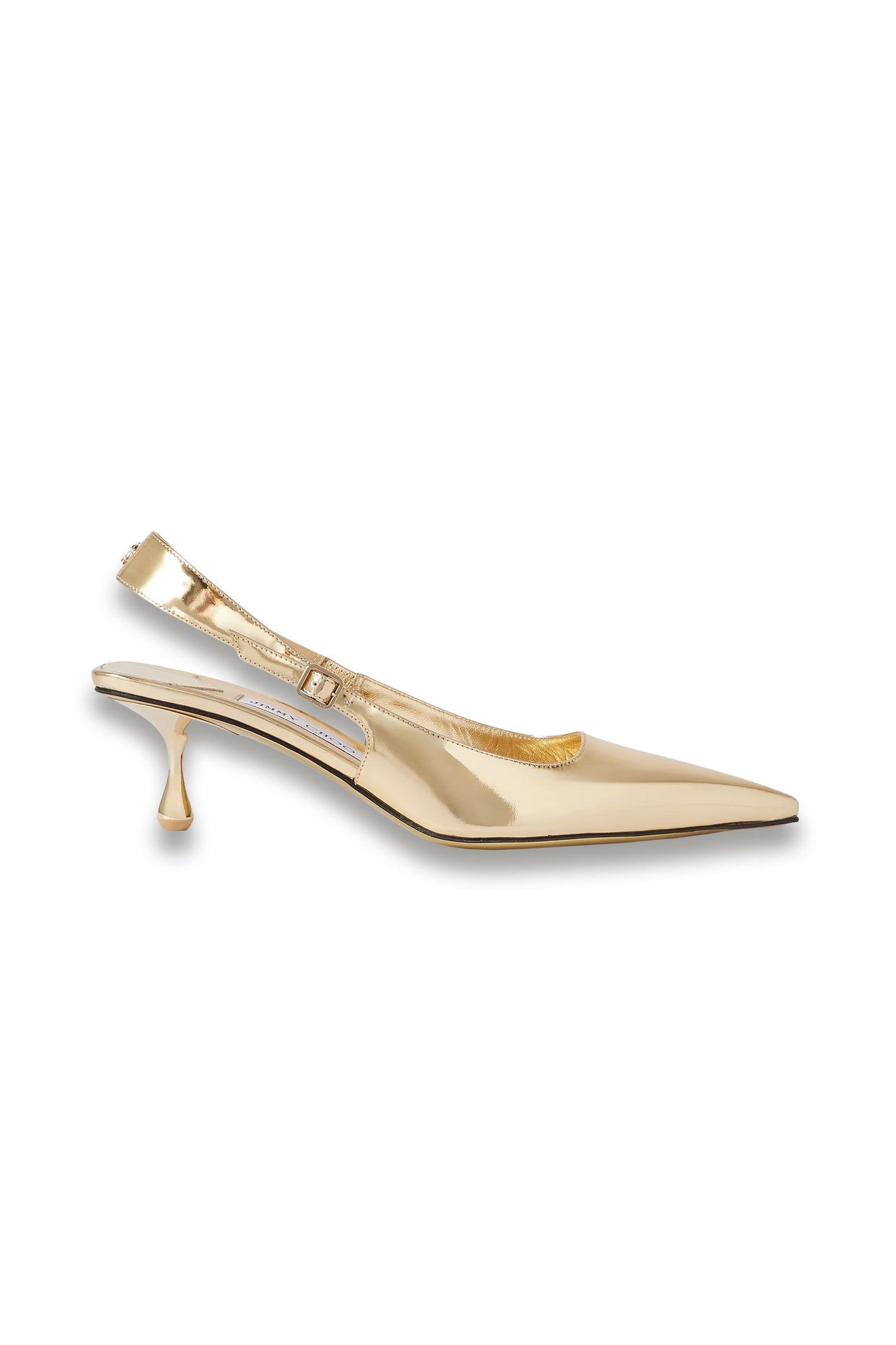 Amel 50 Logo-embellished Metallic Leather Slingback Pumps