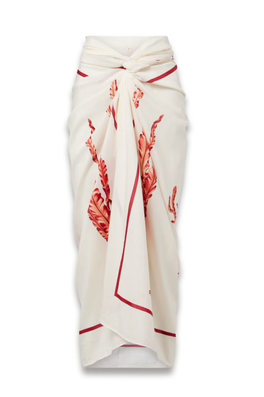 Lavanda Printed Cotton and Silk Beach Cover-up