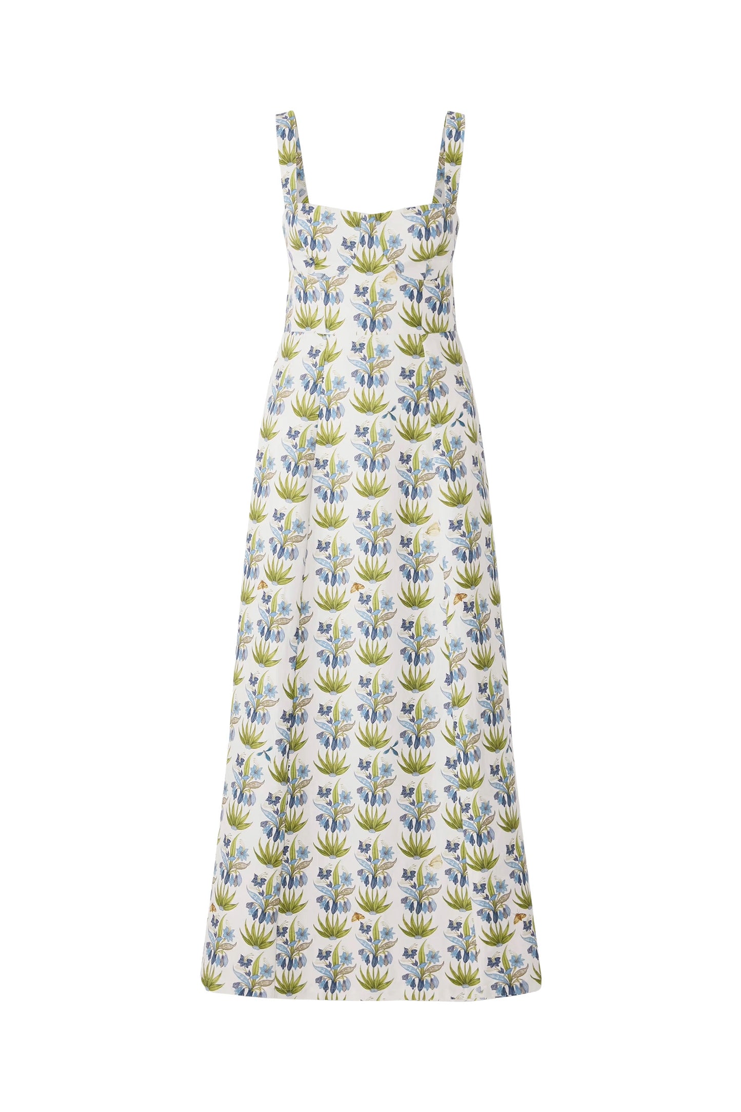 Floral-Print Linen Blend Midi Dress