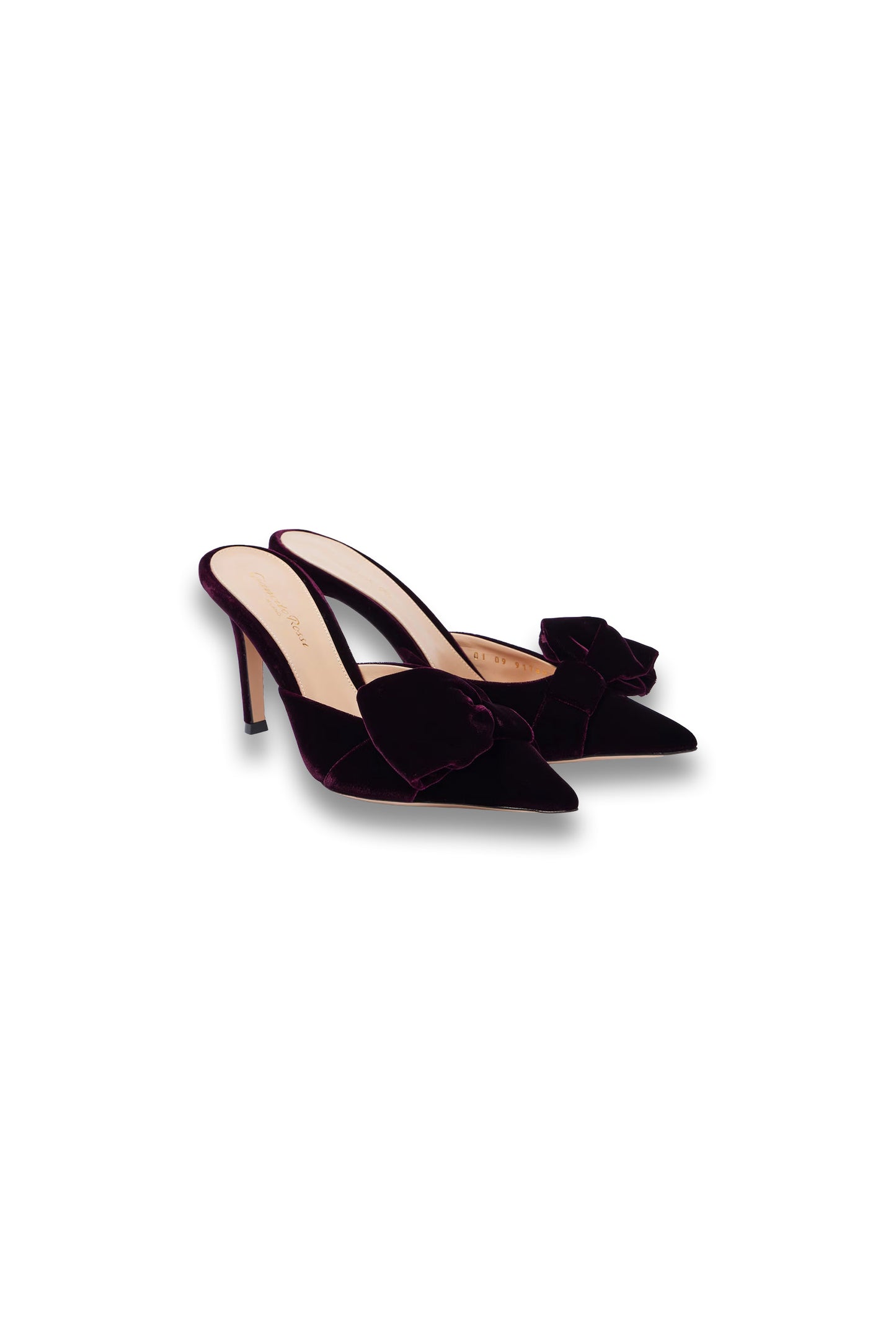 Gianvito Rossi 85 Bow Detail Velvet Mules