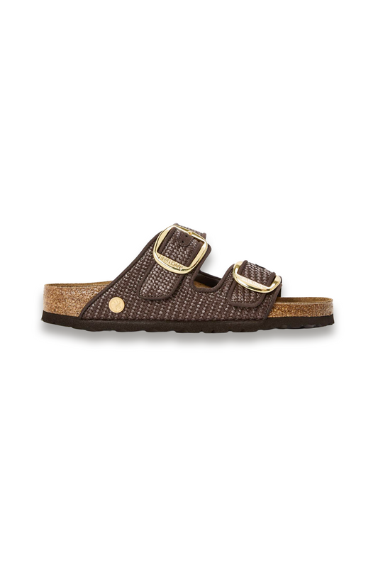 Women's Arizona Big Buckle Textile Flat Sandals in Carafe