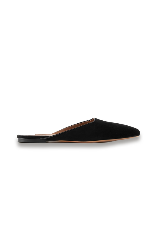 Suede Mules in Black