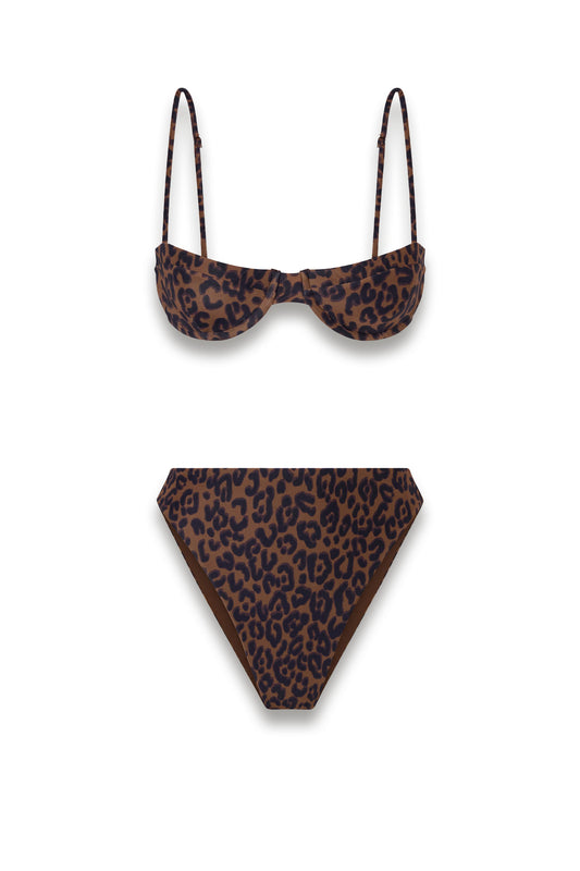 Barbara leopard-print bikini top