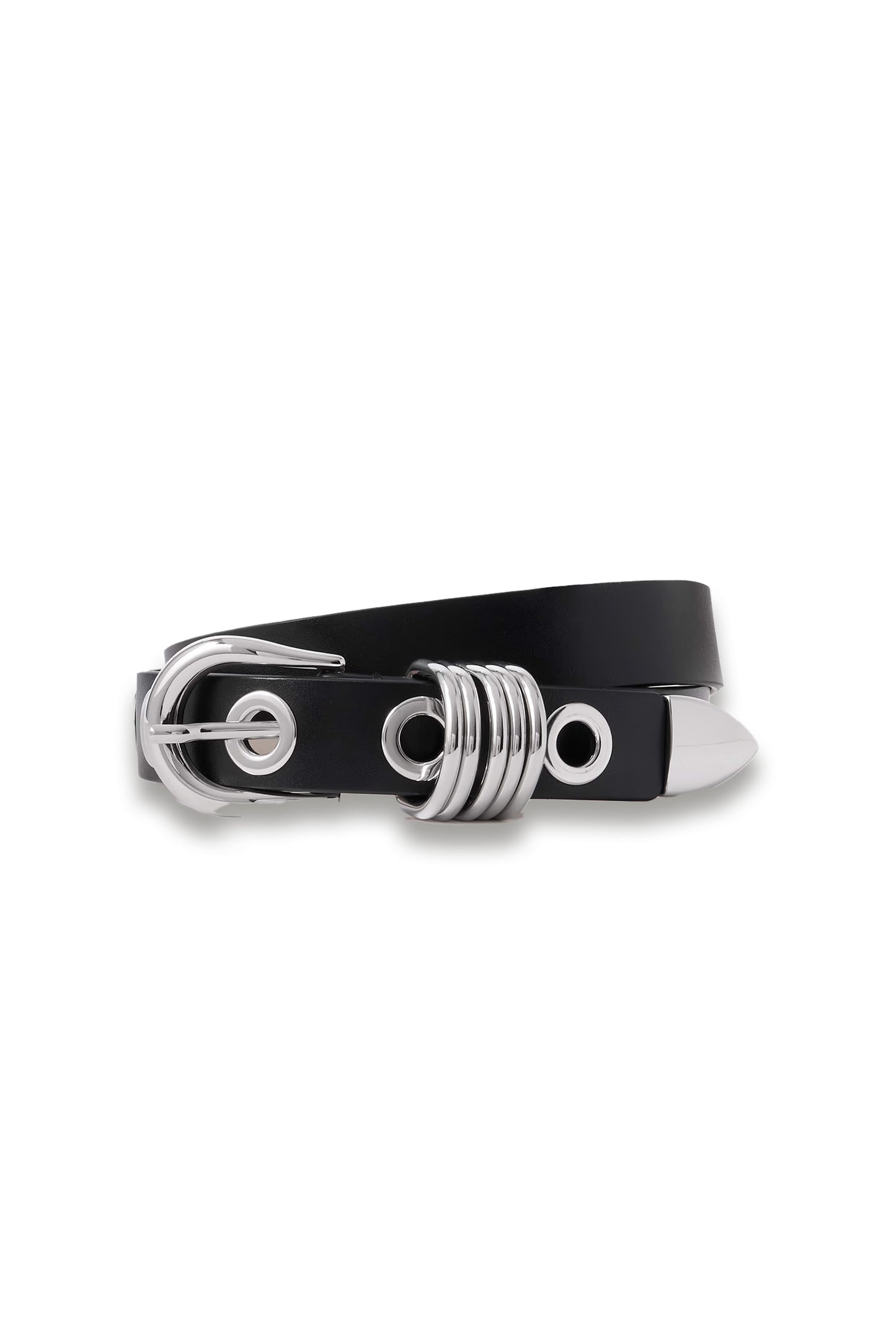 Hollyhock Rivet eyelet-embellished leather waist belt
