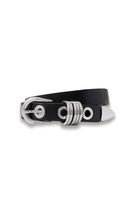 Hollyhock Rivet eyelet-embellished leather waist belt