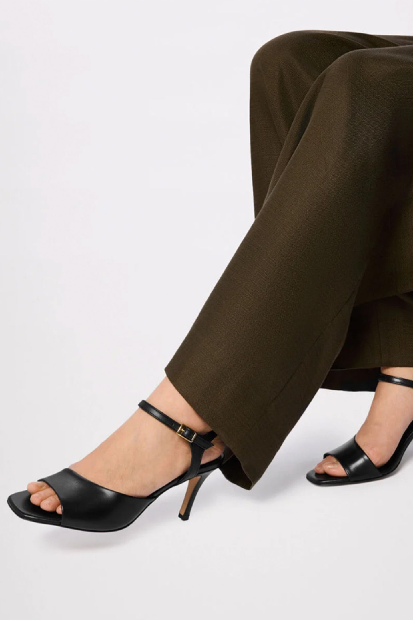 Black Asymmetric High Heeled Sandal