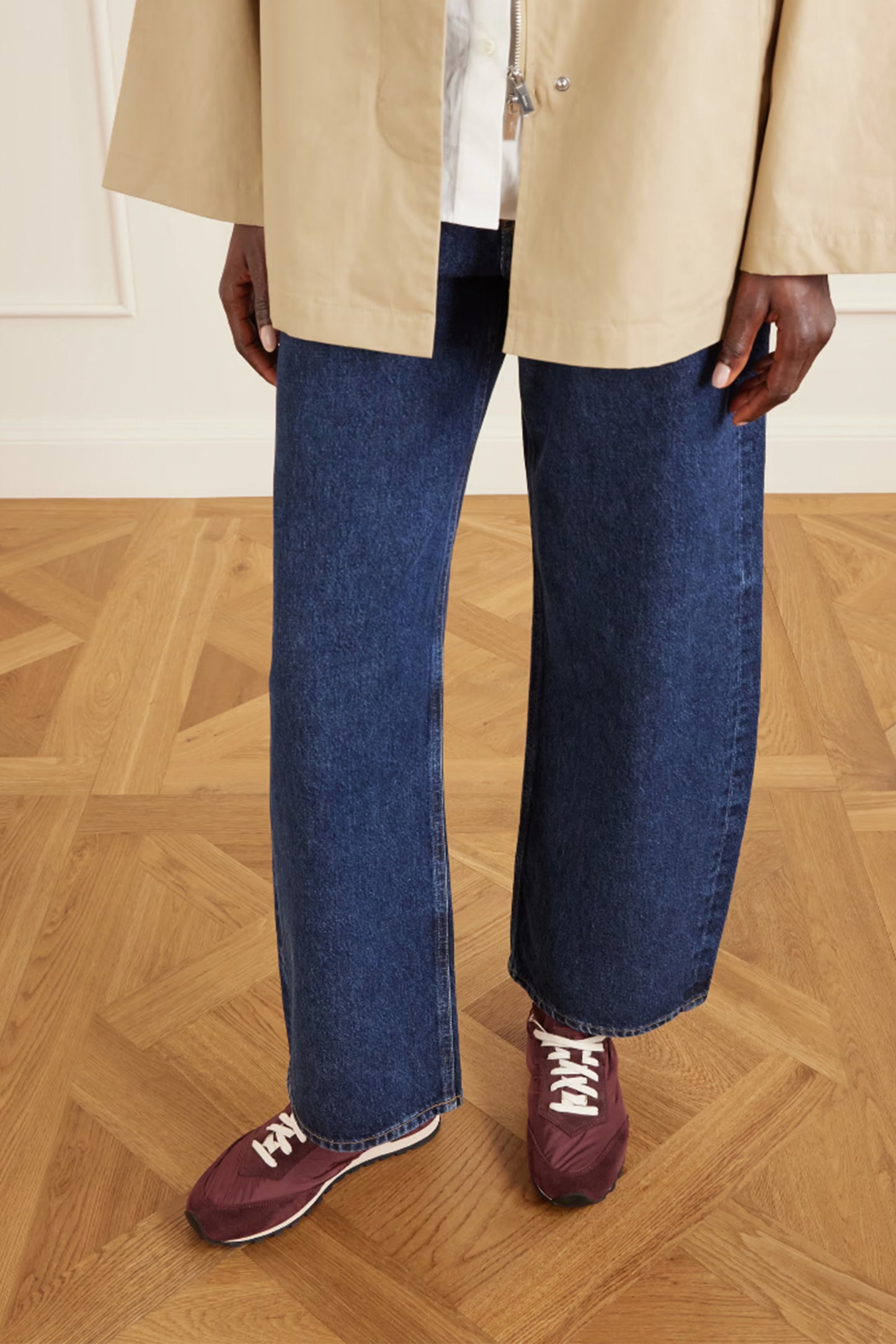 Slim Runner Suede and Leather-trimmed Shell Sneakers