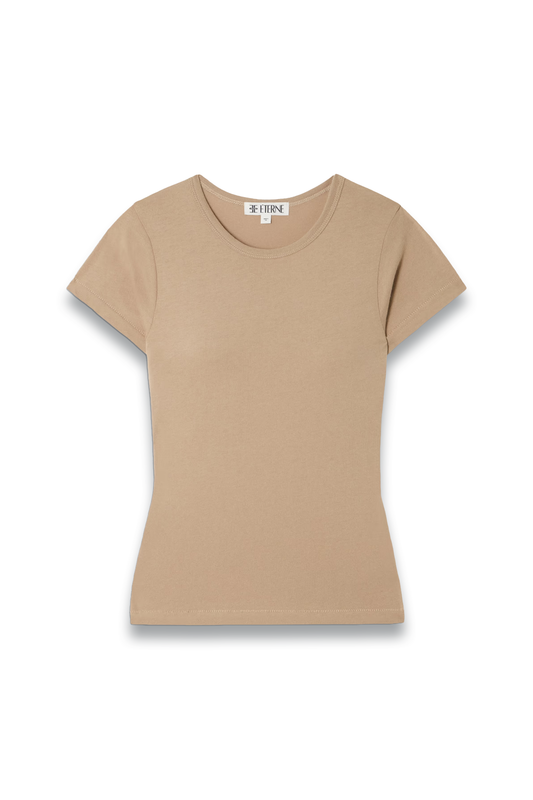 Short Sleeve Baby Tee Cotton And Modal-Blend Jersey T-Shirt