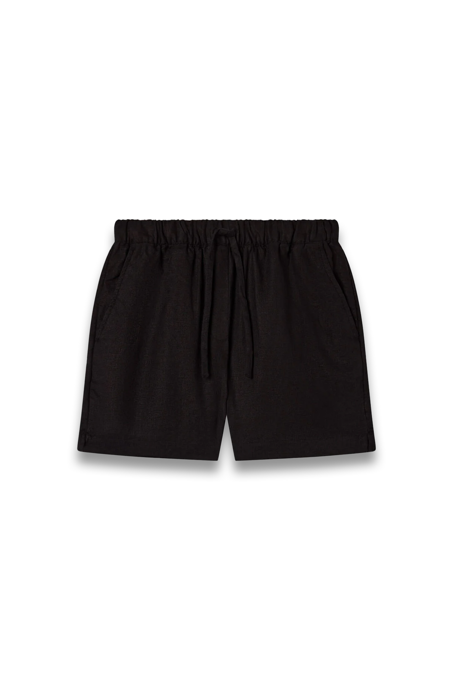 Black Linen Elasticated Short