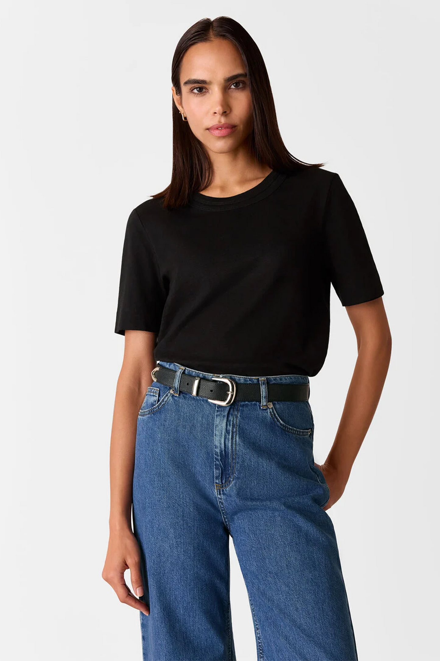 Black Rosa Double Trim T-Shirt
