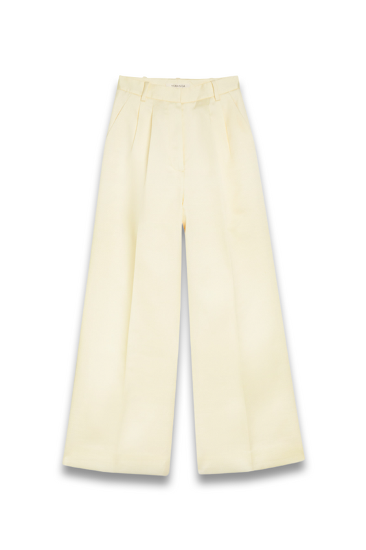 Dove Wide-Leg Woven Trousers
