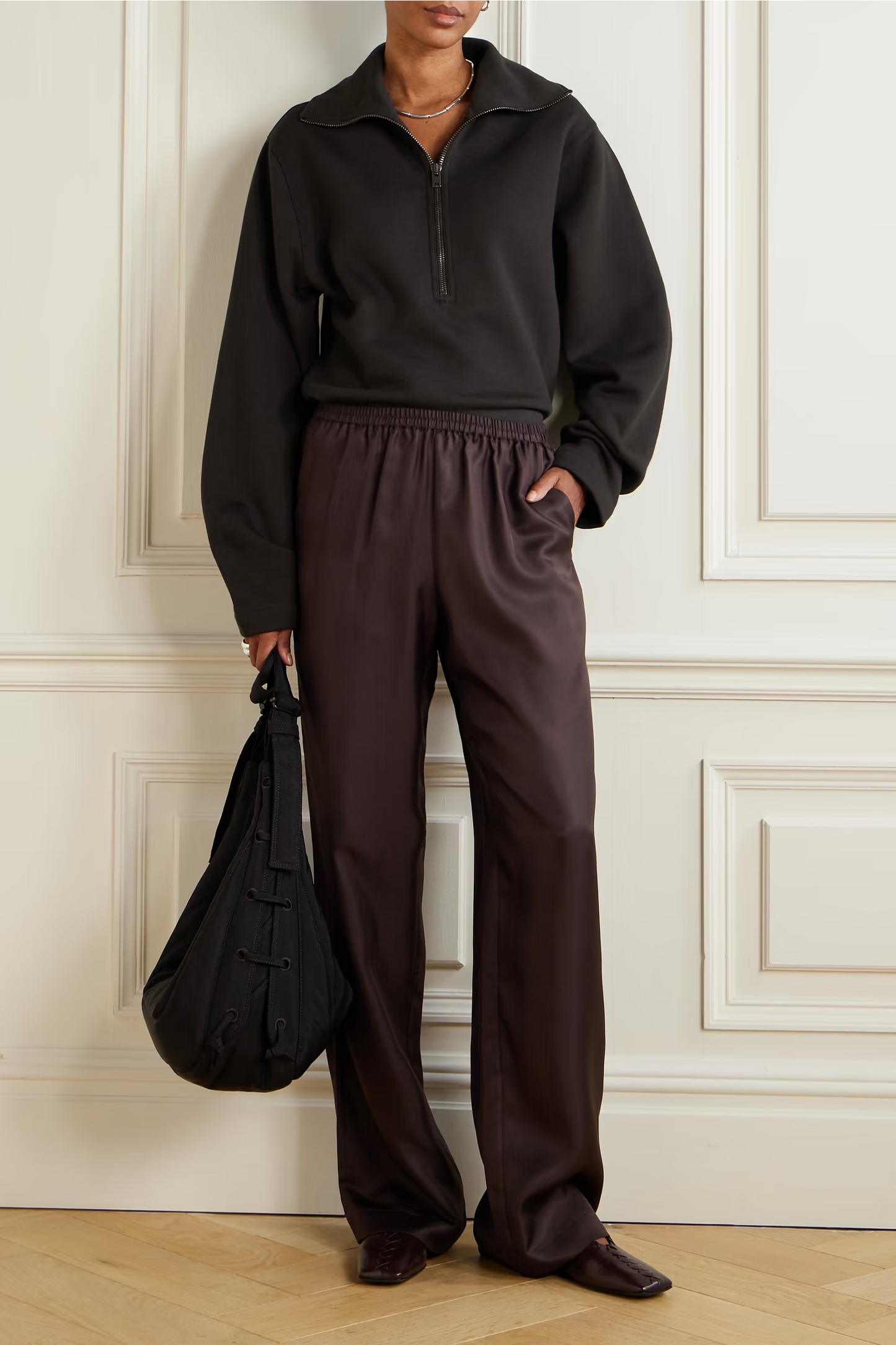 Wool and Cotton-blend Zip-up Sweater